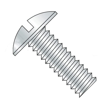 #10-32 X 3/8 In Slotted Truss Machine Screw, Zinc Plated Steel, 50 PK